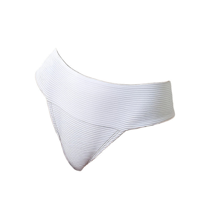 Damen Hochgeschnittene Bikinihose mit feinen Streifen Drune