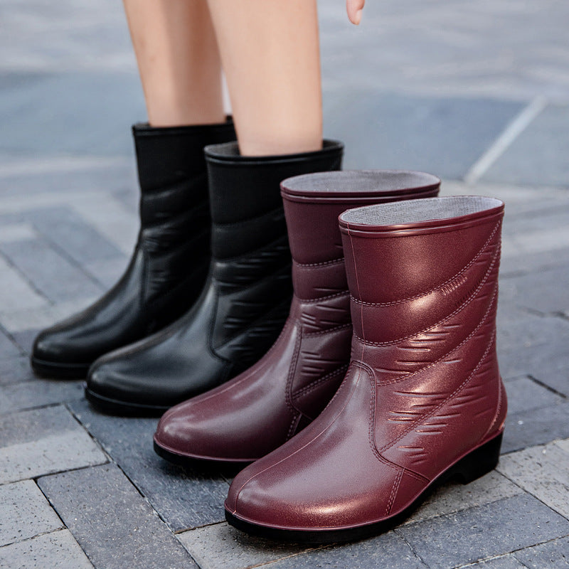 Damen Elegante wasserfeste Kurzschaftstiefelette mit gesteppter Optik und stoßdämpfender Leichtsohle Drune