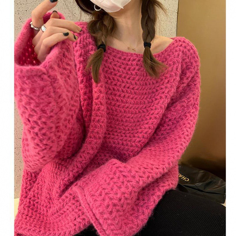 Damen Kuscheliger Oversized Pullover aus grobem Strick Drune