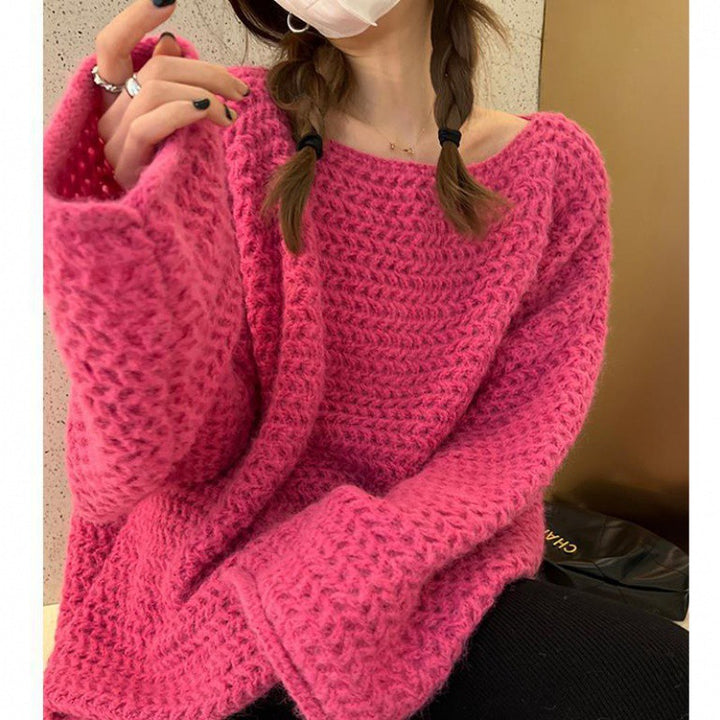 Damen Kuscheliger Oversized Pullover aus grobem Strick Drune