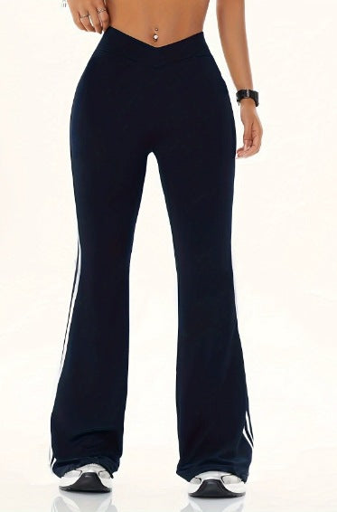 Damen Hochwertige Sportleggings mit seitlichen Streifen Drune