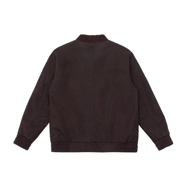 Herren Boxy-Bomberjacke mit strukturiertem Canvas‑Look, geripptem Saum und Ärmeltasche Drune