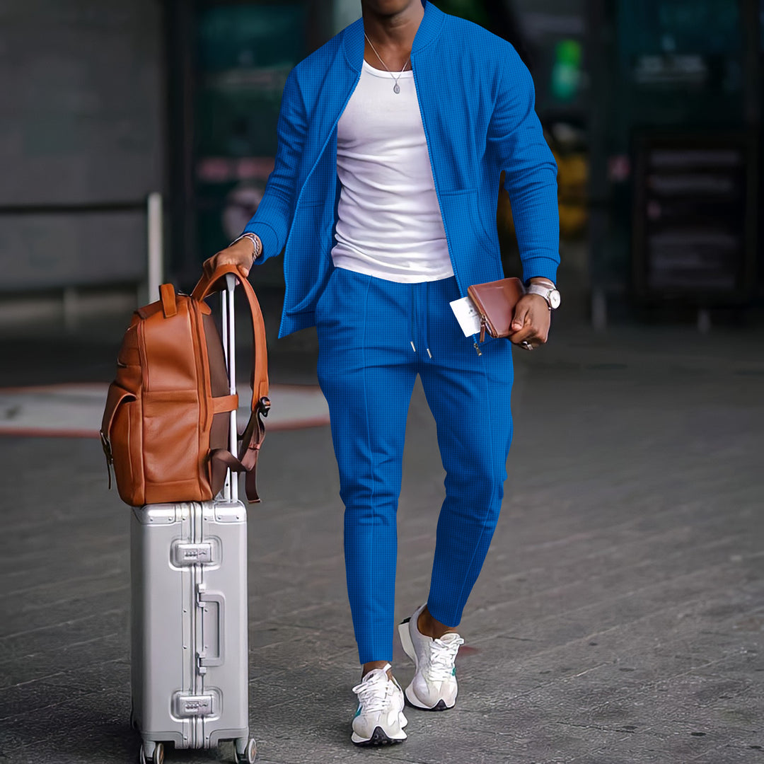 Herren modischer Freizeitanzug mit sportlichen Details und atmungsaktivem Stoff Drune