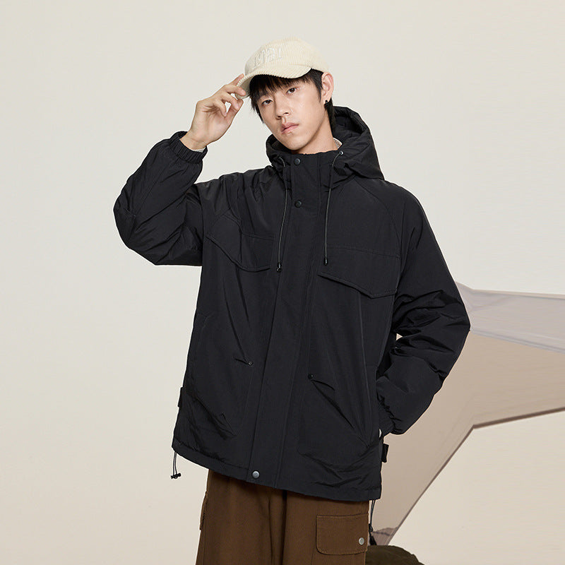 Damen Gepolsterter Parka mit Kapuze und Utility-Taschen Drune
