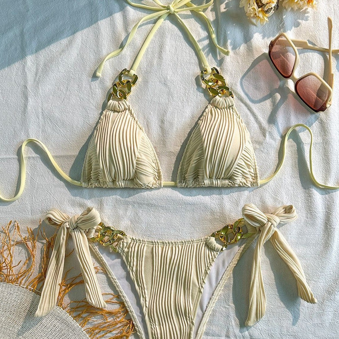 Damen Triangel-Bikini mit raffinierten Kettendetails Drune