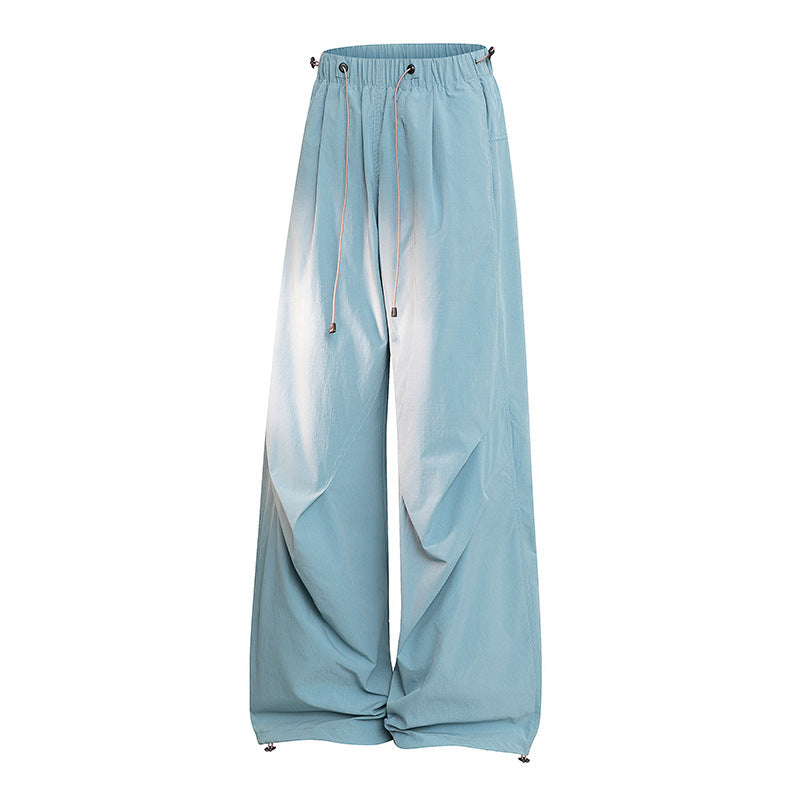 Damen Weite Palazzo-Hose mit Tunnelzugbund, drapierten Falten & verstellbarem Saum Drune