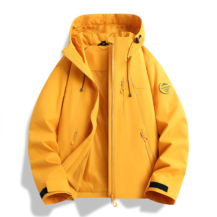 Damen Leichte wasserdichte Kapuzenjacke mit Teddy‑Charm und verdeckten Reißverschlusstaschen Drune