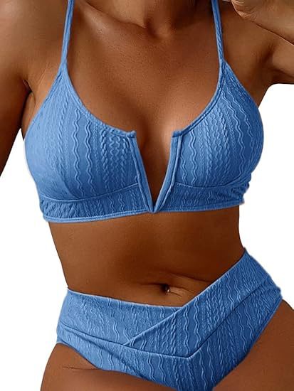 Damen Hochwertiges Bikini-Set mit V-Ausschnitt Drune