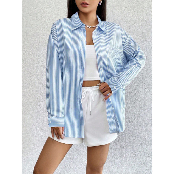 Damen Oversize Hemd mit feinen Streifen Drune