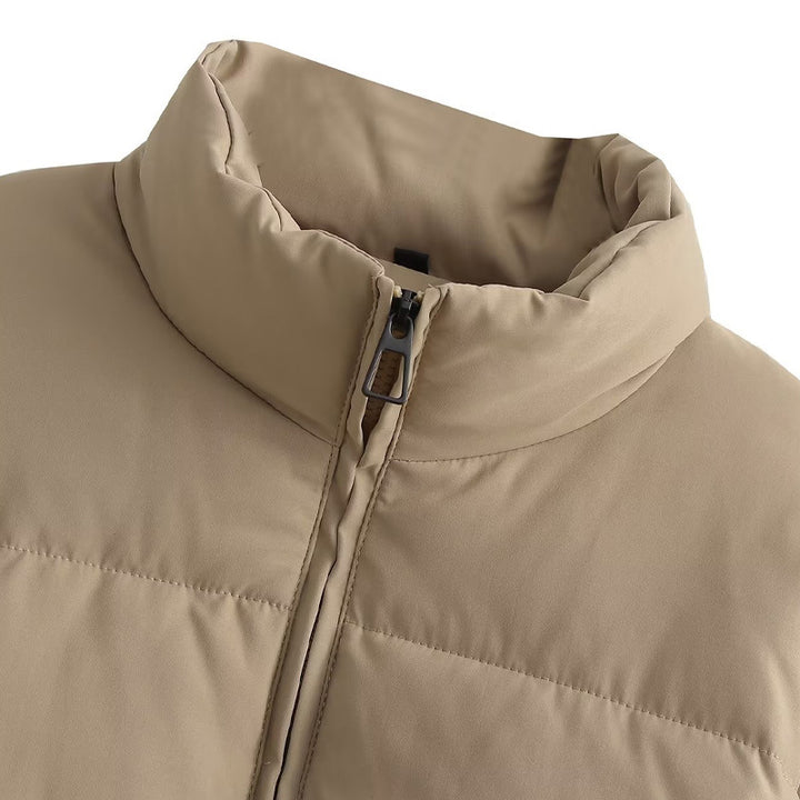 Damen cropped Steppjacke mit hohem Kragen und praktischen Reißverschlusstaschen Drune