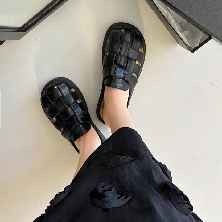 Damen Komfortable geflochtene Sandalen mit bequemer Fußbettgestaltung Drune