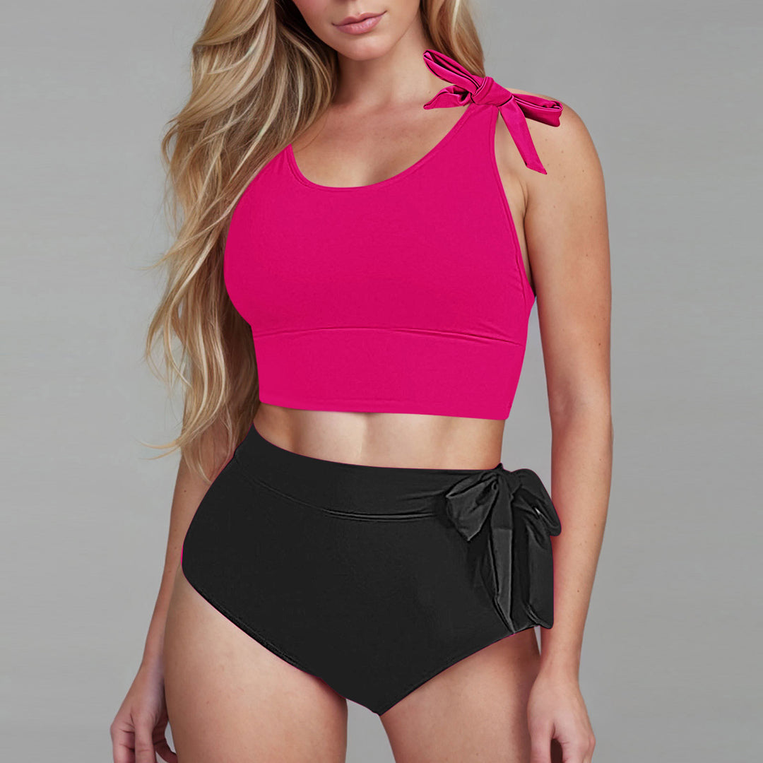 Damen Hochtailliertes Bikini-Set mit verspielten Schleifen Drune