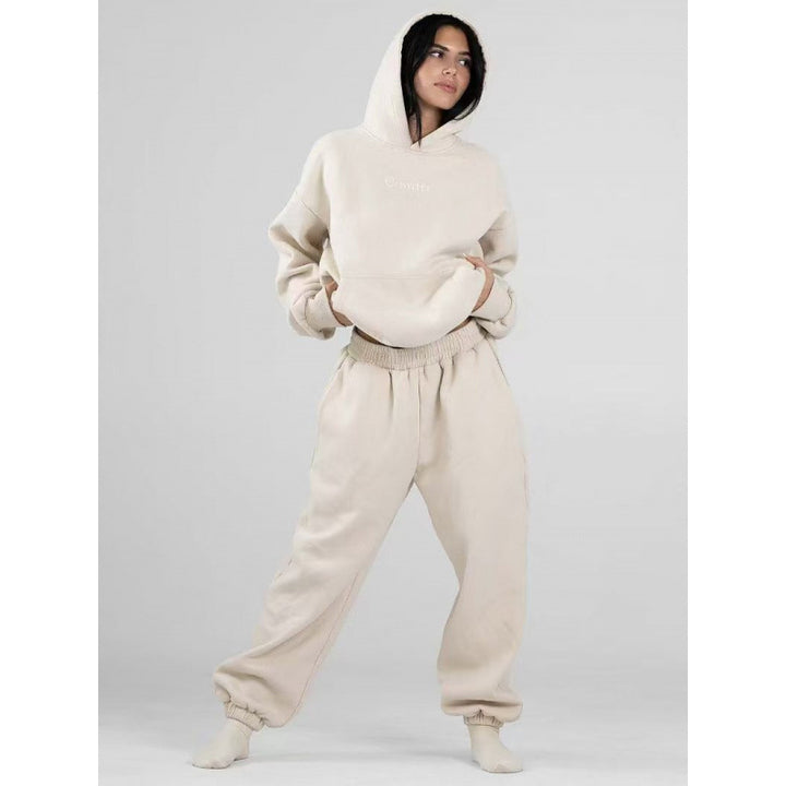 Damen nan extraweicher Oversize-Hoodie mit strukturierter Kängurutasche, überschnittener Schulter und angerauter Innenseite Drune