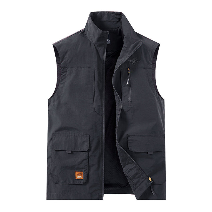 Herren Packbare Funktionsweste mit atmungsaktivem Mesh‑Innenfutter und Mehrfachtaschen Drune