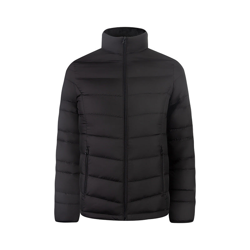 Herren Ultraleichte gesteppte Daunenimitat-Jacke mit Stehkragen Drune