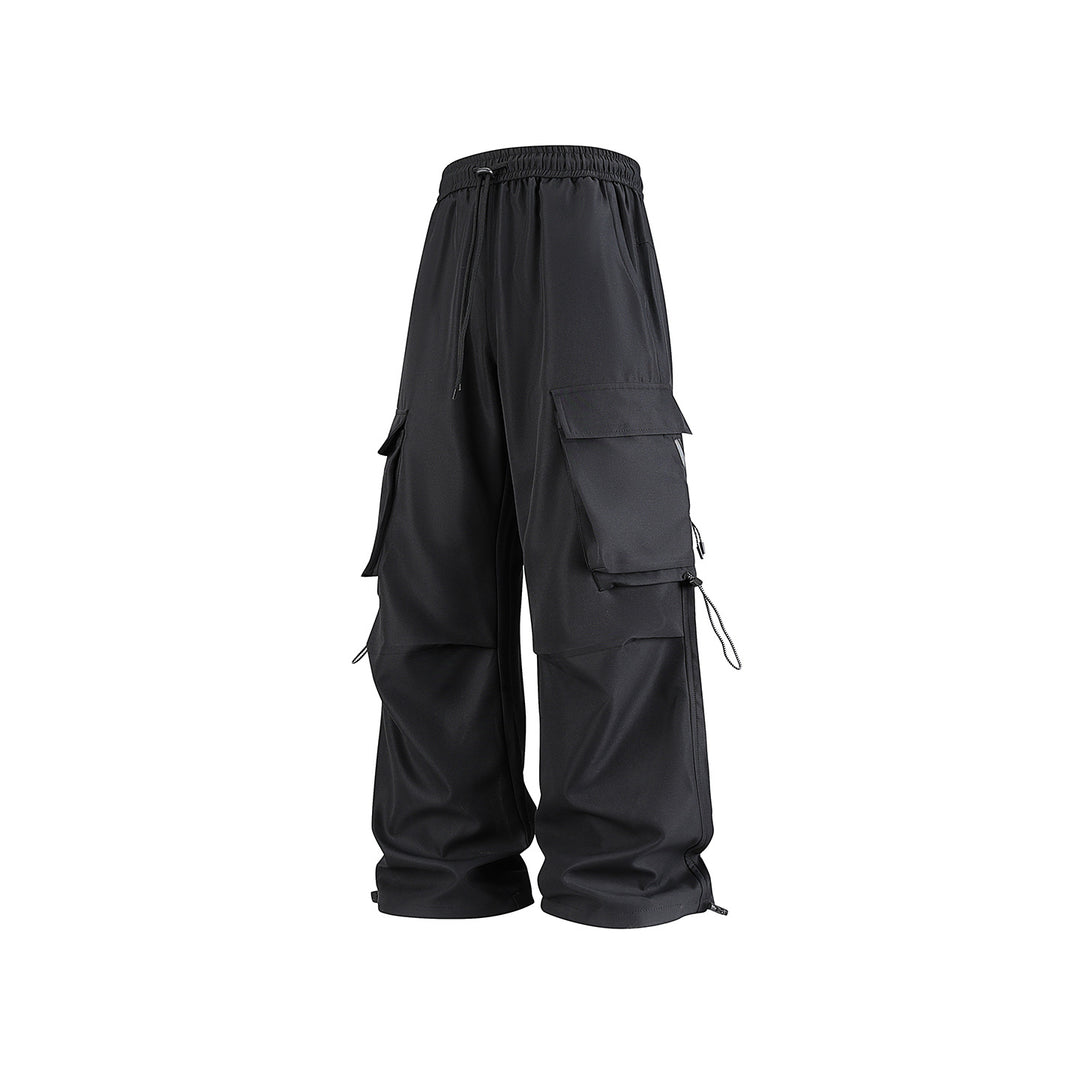 Herren Baggy‑Cargohose im Tech‑Utility‑Stil mit elastischem Tunnelzugbund, großen Klappfächern und Zipper‑Details Drune