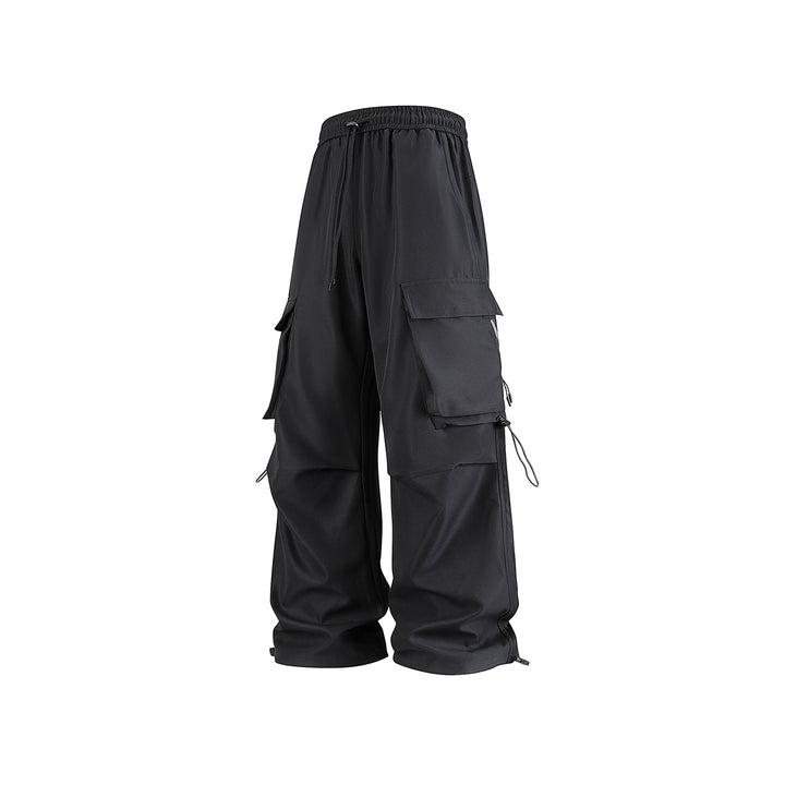 Herren Baggy‑Cargohose im Tech‑Utility‑Stil mit elastischem Tunnelzugbund, großen Klappfächern und Zipper‑Details Drune