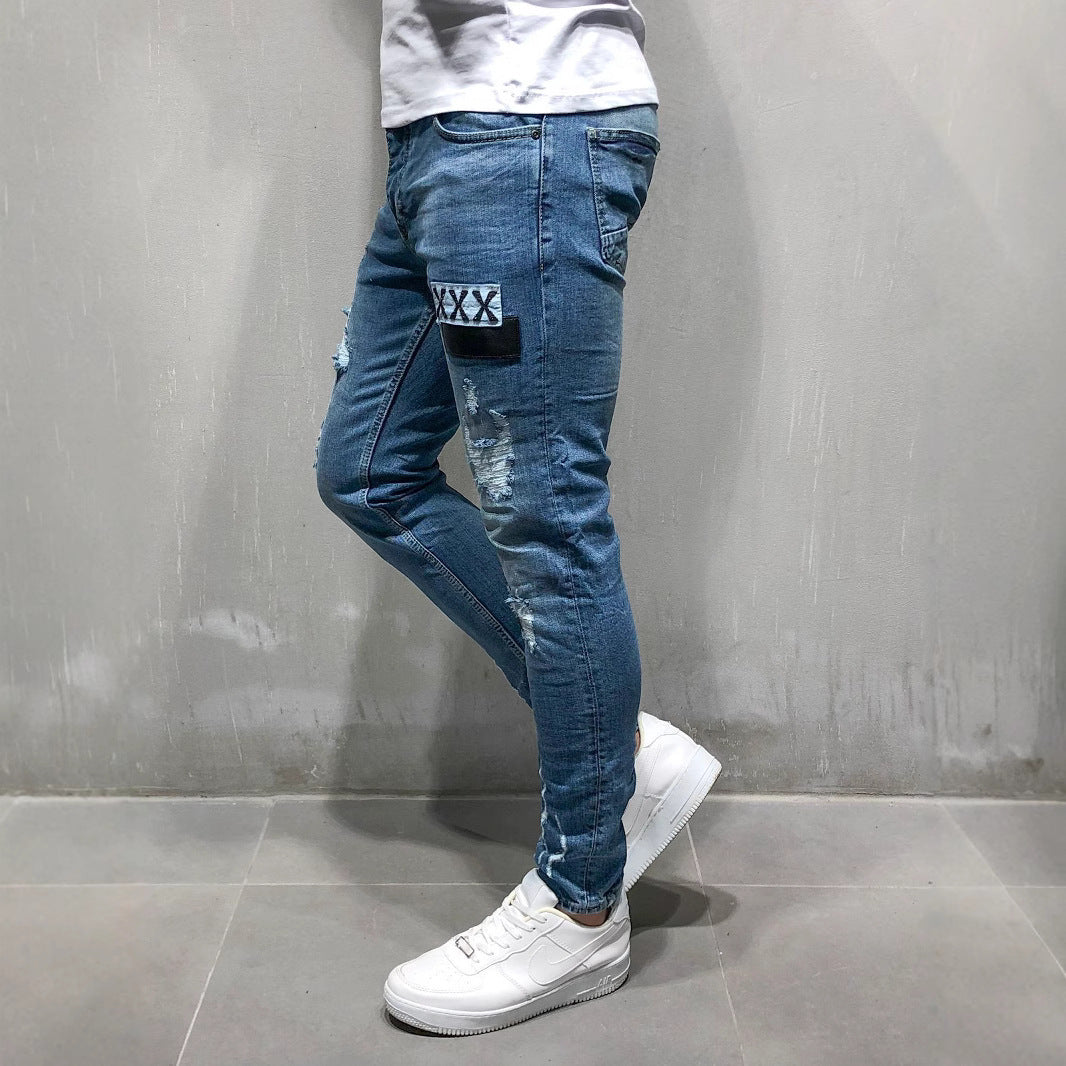 Herren Slim Fit Jeans mit modernen Destroyed-Effekten Drune