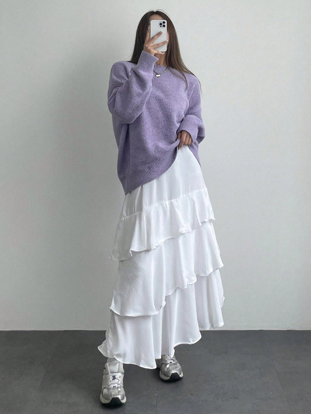 Damen lässiger Strickpullover mit modischem Schnitt und feinem Texturspiel Drune