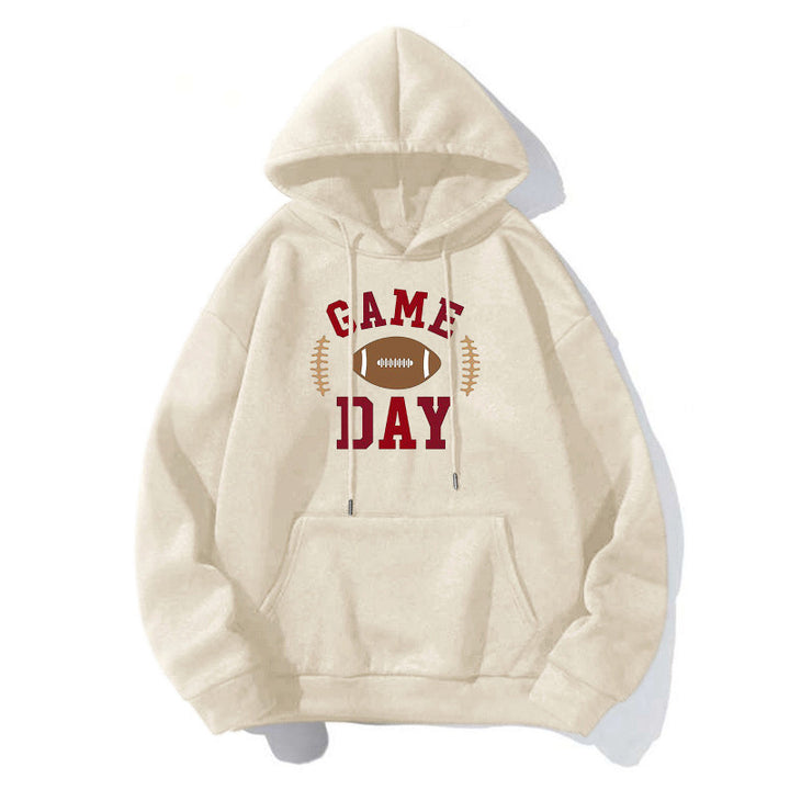 Damen Sportlicher Kapuzenpullover mit Football-Motiv Drune