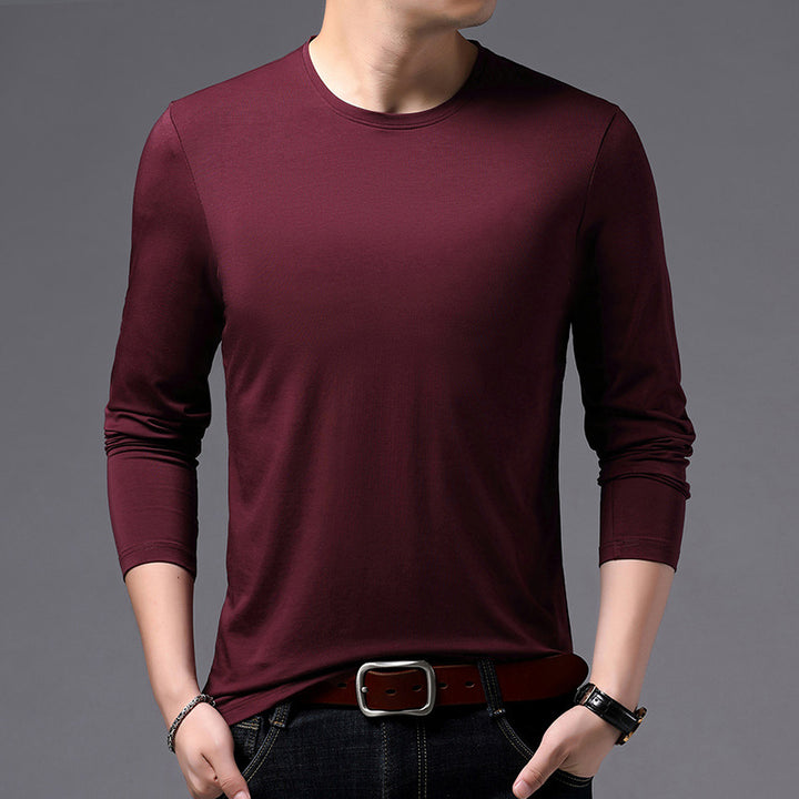 Herren Langarmshirt aus weich fallendem Material mit Rundhalsausschnitt Drune