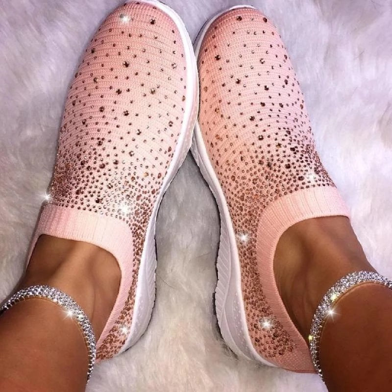 Damen Elastischer Strick‑Sneaker mit Schmucksteinbesatz Drune