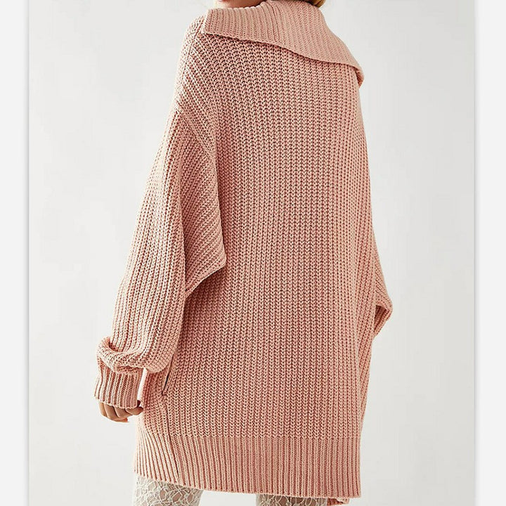 Damen lässige Strickjacke mit lockerer Passform und großen Knöpfen Drune
