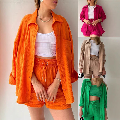 Damen luftige Baumwollbluse mit lockerer Passform Drune