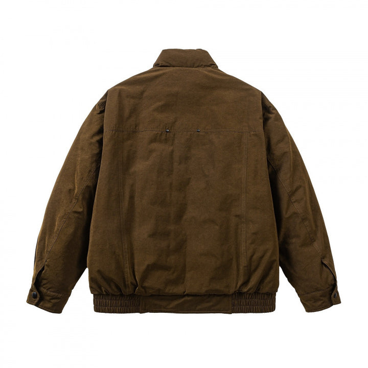Herren Oversized Bomberjacke aus Veloursleder‑Optik mit hohem Stehkragen und elastischem Saum Drune