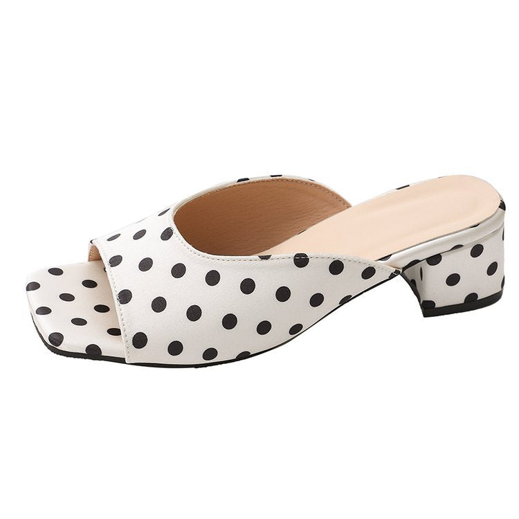 Damen elegante Mules mit offenem Zehenbereich und niedrigem Blockabsatz Drune
