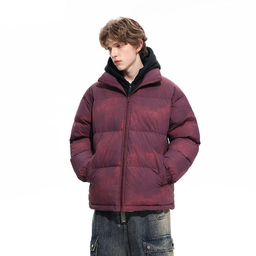 Herren Wattierte Kapuzenjacke mit Samtoptik, hohem Kragen und elastischen Bündchen Drune