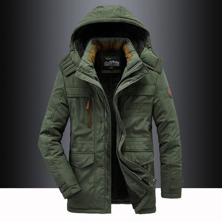 Herren nan gefütterte Parka Jacke mit abnehmbarer Kapuze, kuscheligem Teddyfutter und wasserabweisender Außenhülle Drune