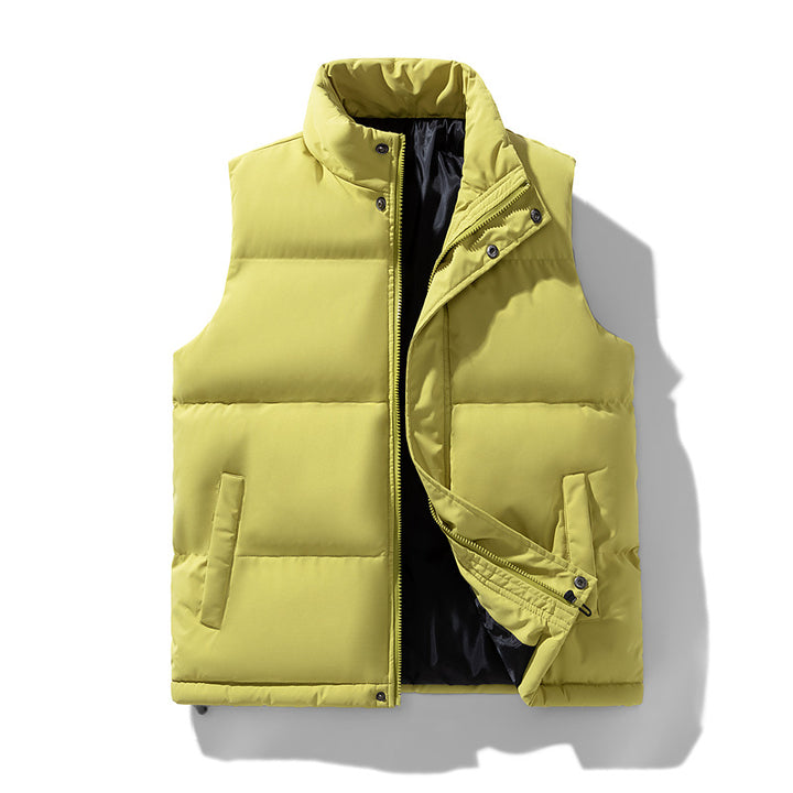 Herren Isolierende Outdoor-Steppweste mit hohem Kragen, 2‑Wege‑Reißverschluss & verdeckten Eingrifftaschen Drune