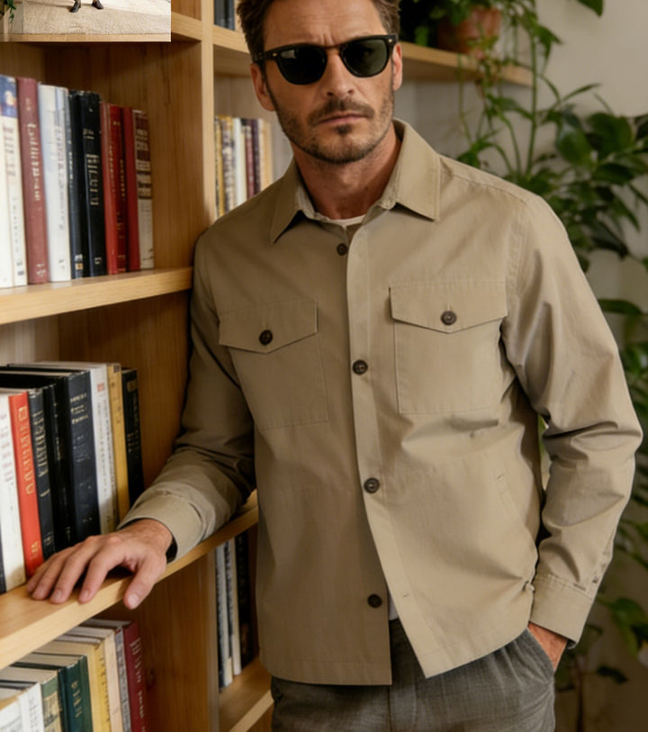 Herren Hemdjacke mit Pattentaschen und leichter Baumwollmischung Drune
