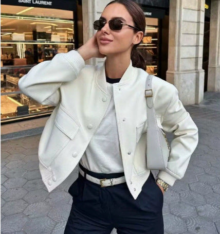 Damen Sportliche Kurzjacke mit Pattentaschen