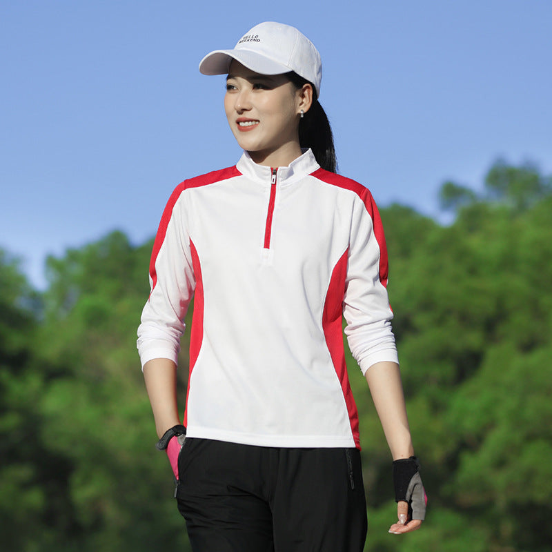 Damen Sport-Longsleeve mit Halbzip und atmungsaktiven Einsätzen Drune