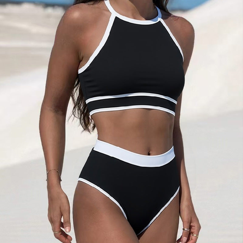 Damen Sportliches Bikini-Set mit hochgeschnittenem Unterteil und Racerback-Oberteil Drune