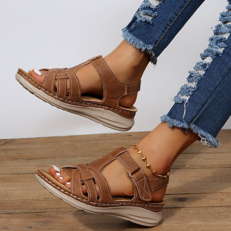 Damen Komfortable Sandalen mit verstellbarem Riemen und ergonomischer Dämpfung Drune