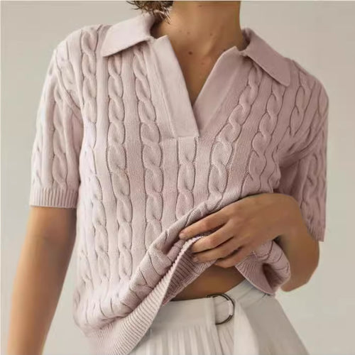 Damen Strickpullover mit aufwendigem Zopfmuster Drune