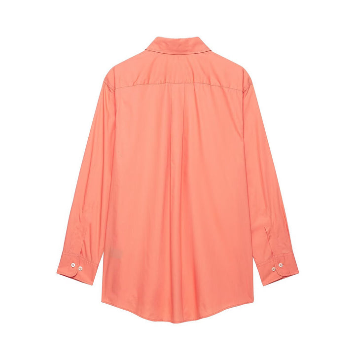 Damen Oversize Hemdbluse im Utility‑Stil mit aufgesetzten Pattentaschen Drune
