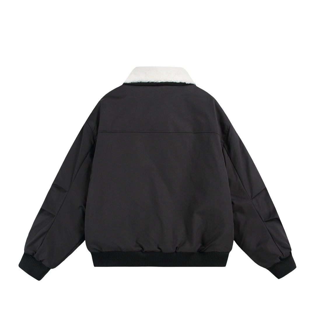 Herren Boxy Bomberjacke mit Teddykragen und geripptem Saum Drune