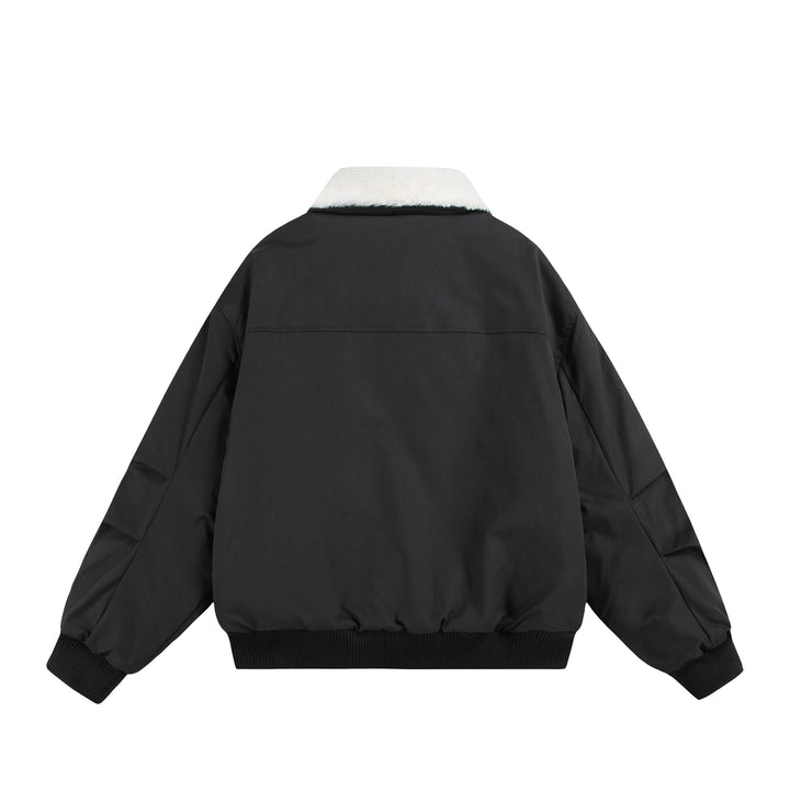 Herren Boxy Bomberjacke mit Teddykragen und geripptem Saum Drune