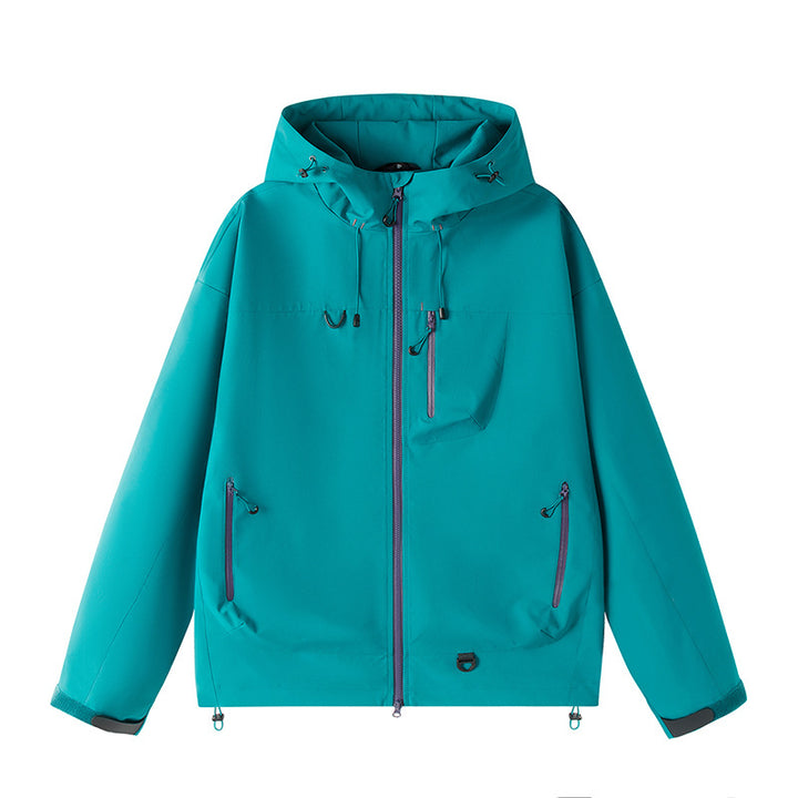 Herren Leichte Tech-Softshelljacke mit Kapuze, verstellbarem Saum und Kontrast-Reißverschlüssen Drune