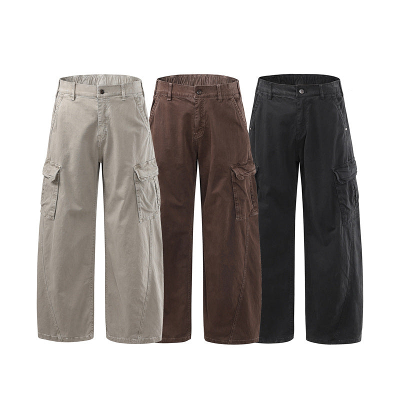 Herren Weite Utility-Cargohose mit elastischem Rückbund und Mehrfachtaschen Drune