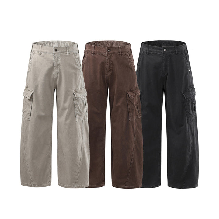 Herren Weite Utility-Cargohose mit elastischem Rückbund und Mehrfachtaschen Drune