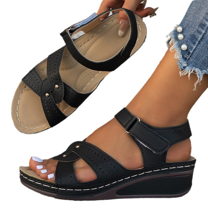 Damen Orthopädische Keil-Sandalen mit verstellbaren Riemen Drune