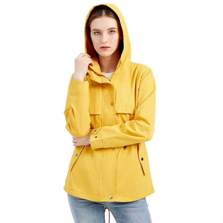 Damen nan wasserabweisender Parka mit taillenkordel und asymmetrischem Saum Drune