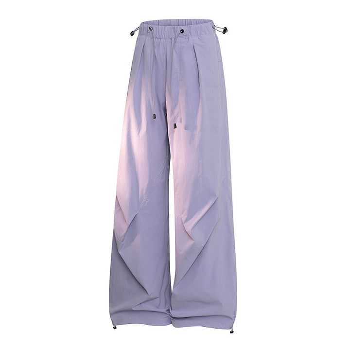 Damen Weite Palazzo-Hose mit Tunnelzugbund, drapierten Falten & verstellbarem Saum Drune