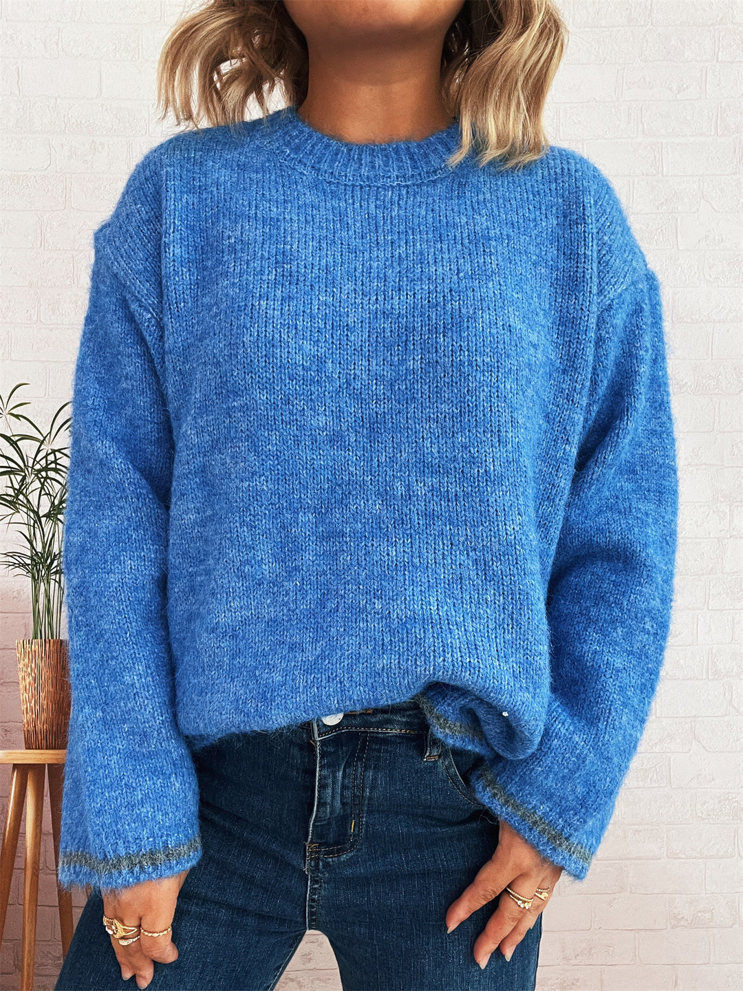 Damen Gemütlicher Strickpullover mit weichem Material und lässigem Schnitt Drune