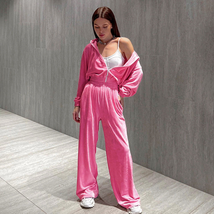 Damen bequeme Trainingsanzug mit weitem Schnitt Drune
